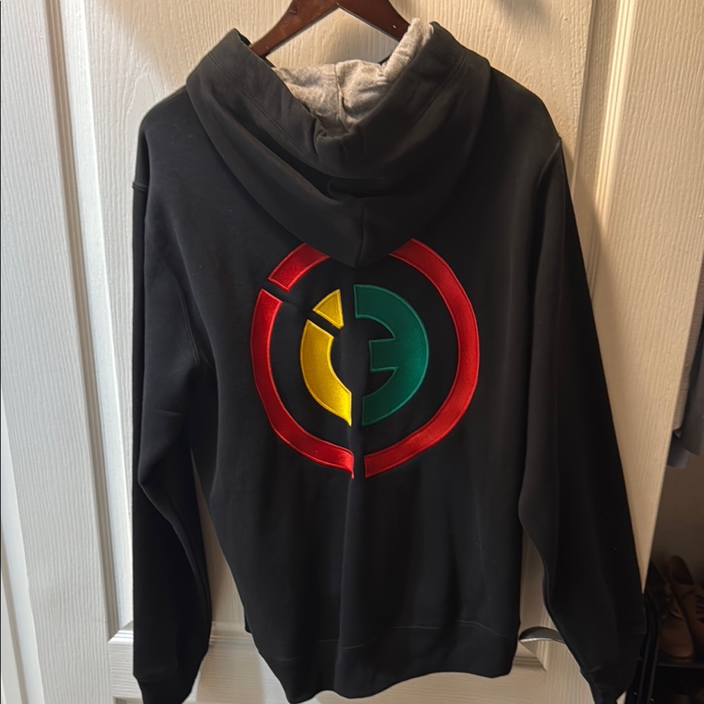 Men's Black Hoodie with Colorful Logo